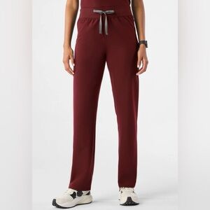 Figs High Waisted Basic Tall Scrub Pants Burgundy